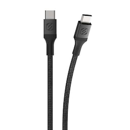 Strikeline Braided Ladekabel m/USB-C Til USB-C - 300 cm - Sort