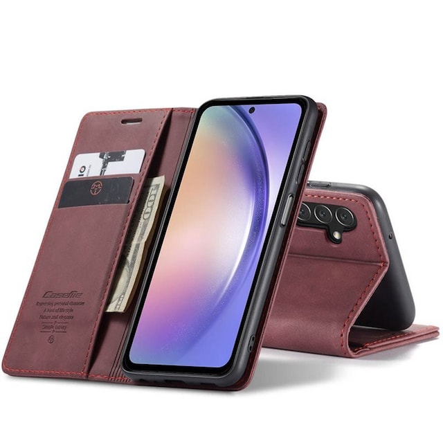 CaseMe Smart Magnet FlipCase Samsung Galaxy A54 5G - Vinrød