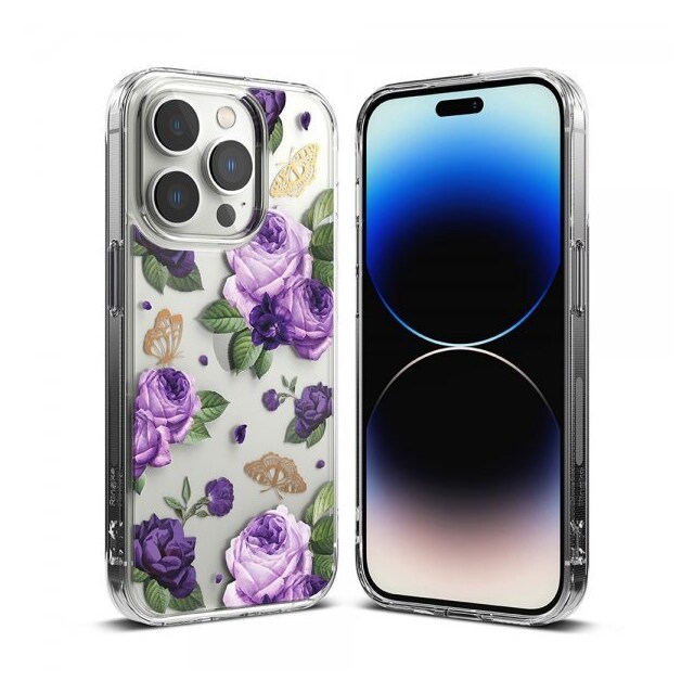 Ringke iPhone 14 Pro Cover Fusion Design Purple Rose