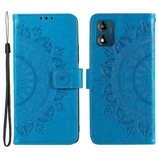 SKALO Motorola Moto E13 4G Mandala Flip Cover - Blå