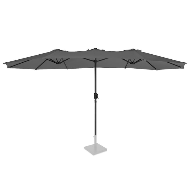 VONROC Premium Parasol Iseo - 460x270cm - Slidstærk parasol - Ekstra stor - UV-resistent - Grå - Inkl. betræk