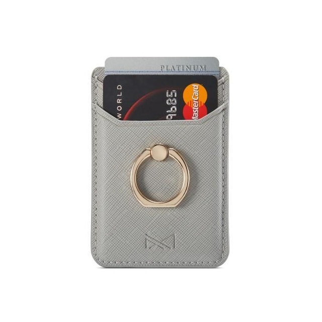MUXMA Kortholder Ringstativ RFID Blokerende Selvklæbende Kreditkortslot - Grå