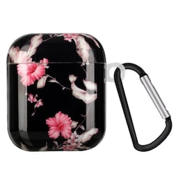 SKALO AirPods 1/2 Blomster TPU-cover m. Karabinhage - #2