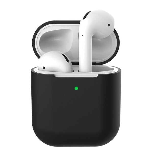 SKALO AirPods 1/2 Ultratyndt silikone Cover - Sort