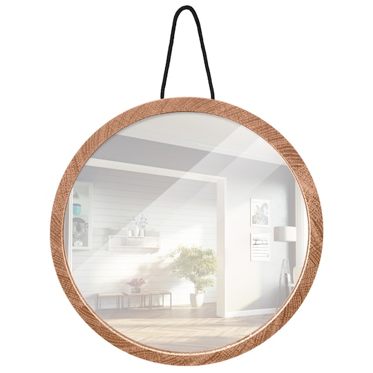Home>it® spejl med træramme Ø20,5 cm egetræ natur | Elgiganten
