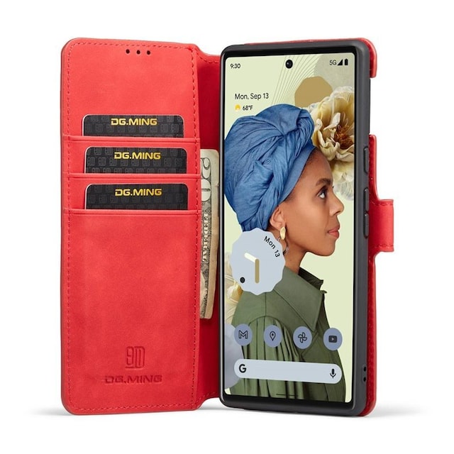 DG-Ming Wallet cover 3-kort Google Pixel 6 Pro - Rød