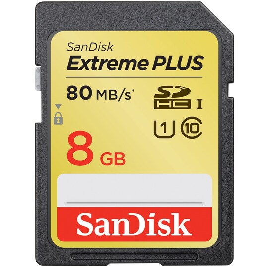 SanDisk Extreme Plus 8 GB SD hukommelseskort | Elgiganten