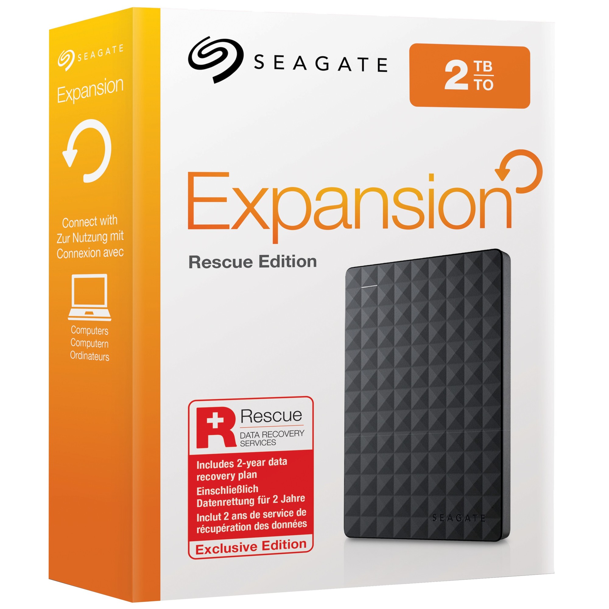 Seagate Expansion Portable 2 TB harddisk-Rescue Edition | Elgiganten