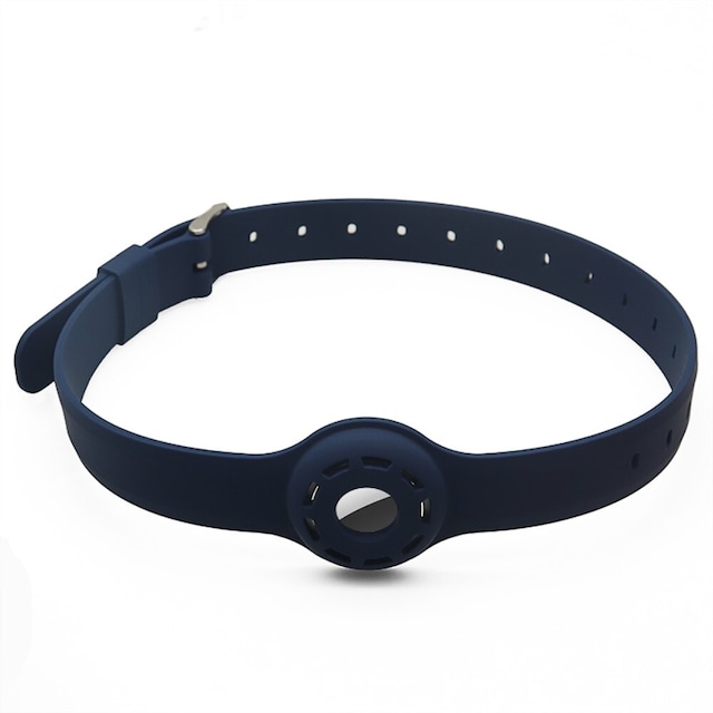 SKALO AirTag Holder Silicone Pet Collar - Mørkeblå