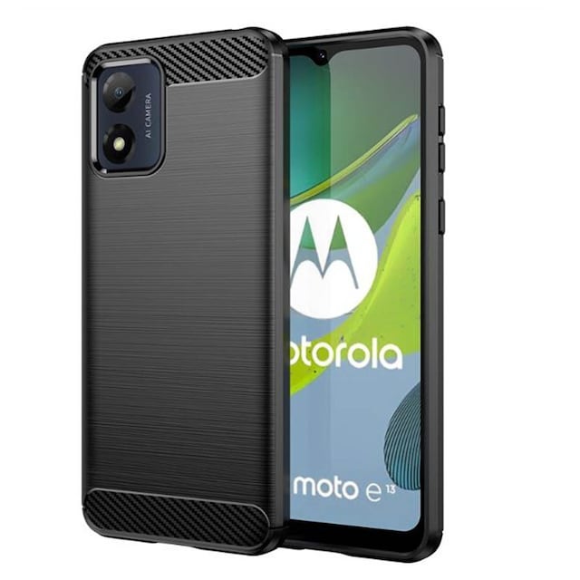 Børstet silikone cover Motorola Moto E13 - Sort