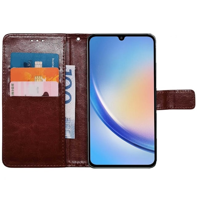 Wallet cover 3-kort Samsung Galaxy A24 4G - Brun