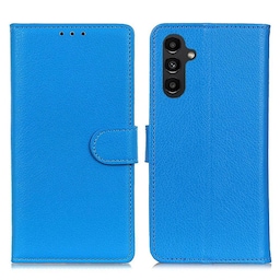 SKALO Samsung A14 4G/5G Litchi Flip Cover - Blå