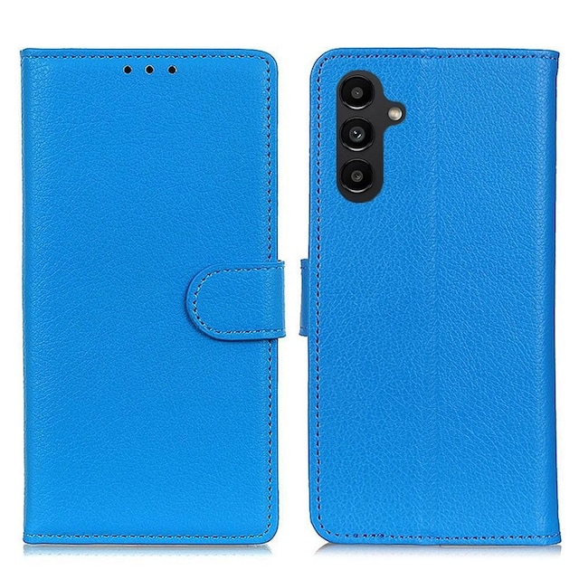 SKALO Samsung A14 4G/5G Litchi Flip Cover - Blå