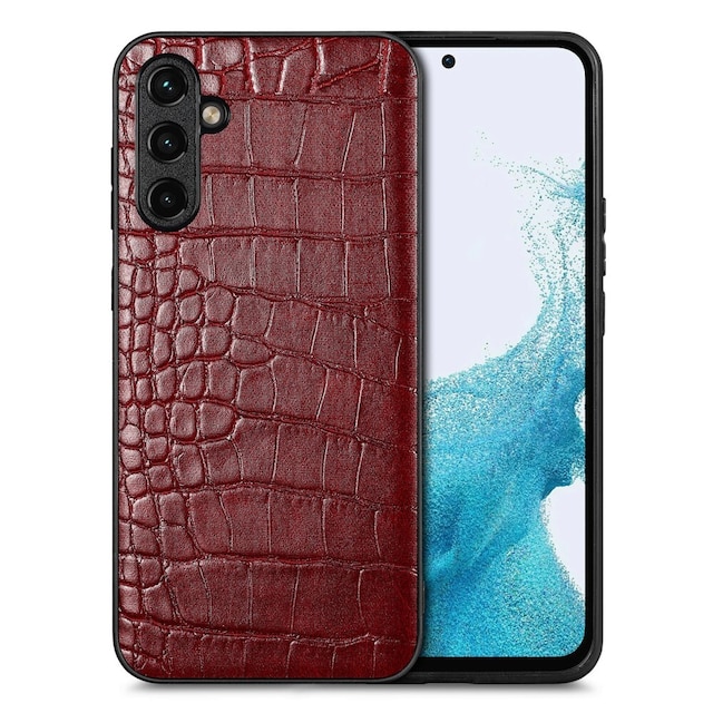 SKALO Samsung A54 5G Crocodile PU Leather Hybrid Cover - Vin rød