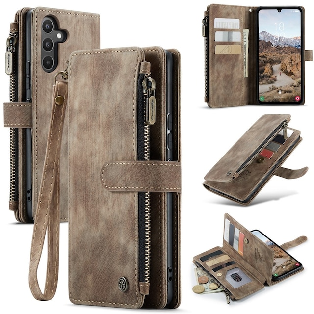 CaseMe Samsung A34 5G CaseMe Big Wallet Pungetui - Brun