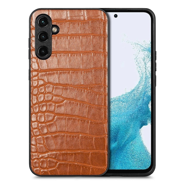 SKALO Samsung A54 5G Crocodile PU Leather Hybrid Cover - Brun