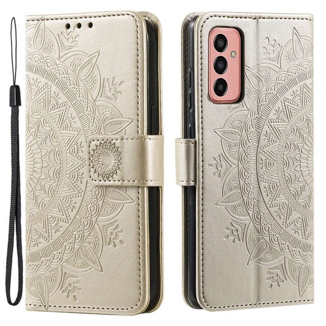 SKALO Samsung A14 4G/5G Mandala Flip Cover - Guld