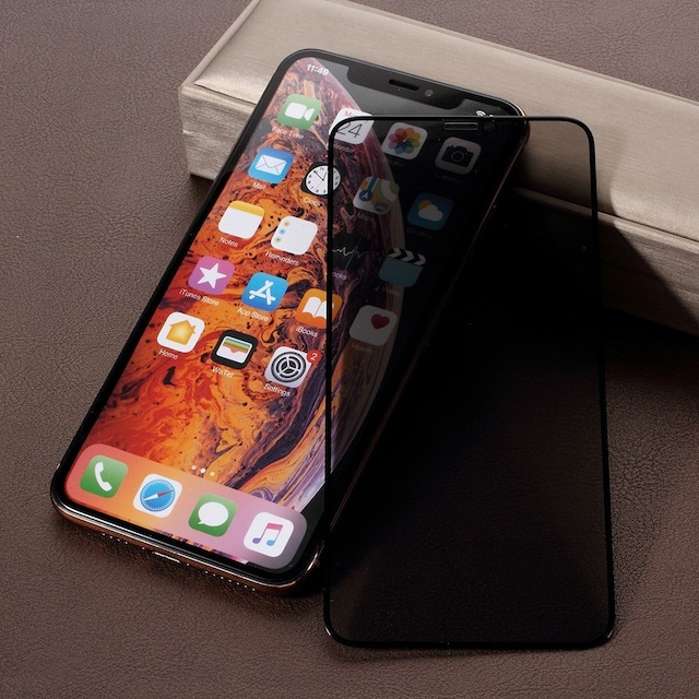 iPhone (2019) 5.8 XS X 5.8 Beskyttelse af personlige oplysninger 5D skærm i hærdet glas