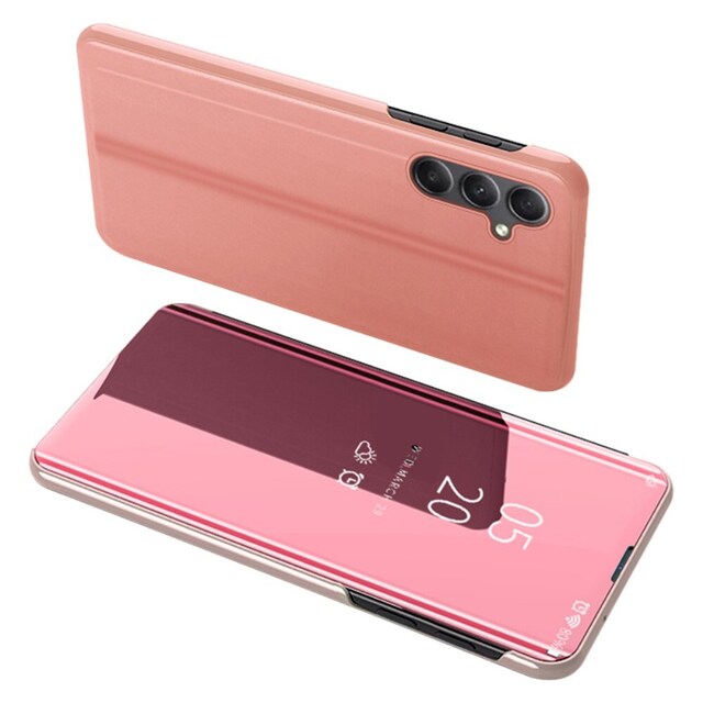 SKALO Samsung A34 5G Clear View Mirror Etui - Rosa guld