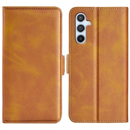 SKALO Samsung A54 5G Premium Wallet Flip Cover - Lys brun