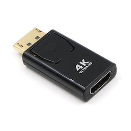 NÖRDIC Adapter DisplayPort 1.2 Mand til HDMI kvindelige 4K 30Hz Sort