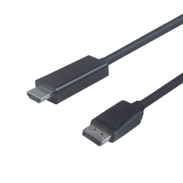 NÖRDIC Displayport 1.2 til HDMI-kabel UHD 4K i 30Hz 10.8Gbps til HDTV dobbeltskærmet 3m Rent kobber 99,99%