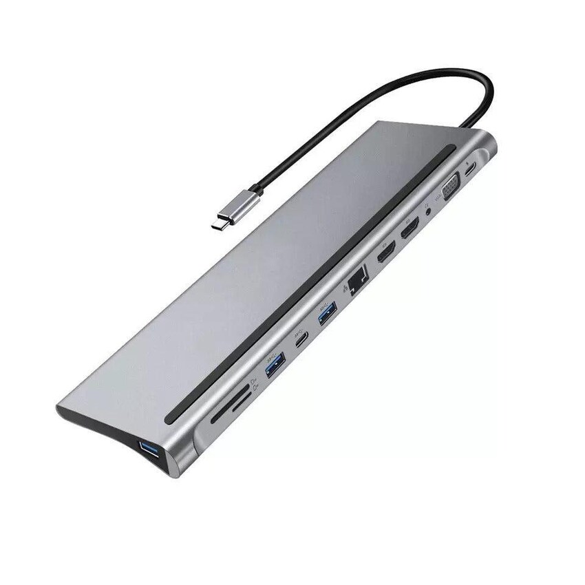 NÖrdic 1 Til 12 Usb C Dockingstation Til Tredobbelte Skærme 2xhdmi 4k30hz 1xvga Mac M1 M2 Pd 4318