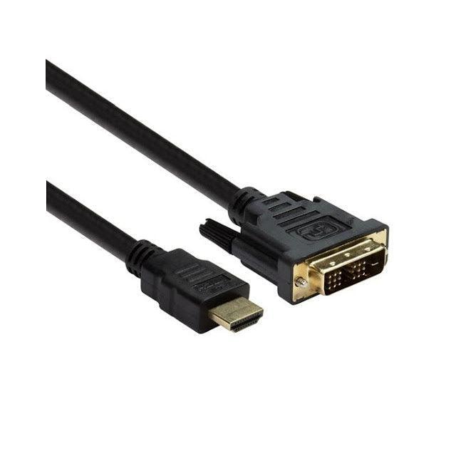 NÖRDIC 2m HDMI-kabel High Speed ​​DVI-D Single Link 18 + 1 opløsning 1920x1200 60Hz 5,1Gbps Pure kobber 99,99%