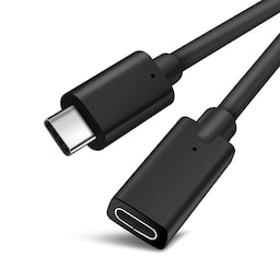 NÖRDIC 1,5m USB2.0 USB-C ha til C ho forlængerkabel 2,4A 480Mbps 12W