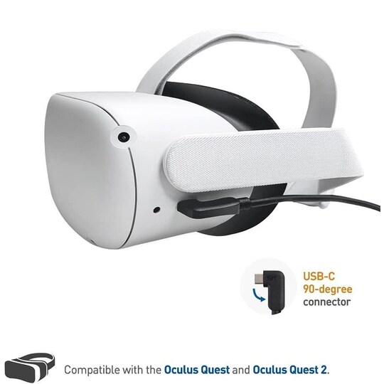 Studiet klatre Bunke af Cable Matters aktivt 7,5 m USB-C til USB-C VR Link-kabel til Oculus Quest 2  USB3.2 Gen1 5 Gbps 3A Super Speed ​​​​VR Link-kabel | Elgiganten