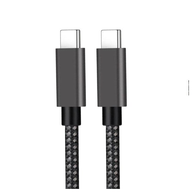 NÖRDIC 50cm USB C 3.1 til USB C Nylon Flettet Kabel Hurtig opladning 5a Gen2 10Gbps Power Delivery PD 100W med Emarker