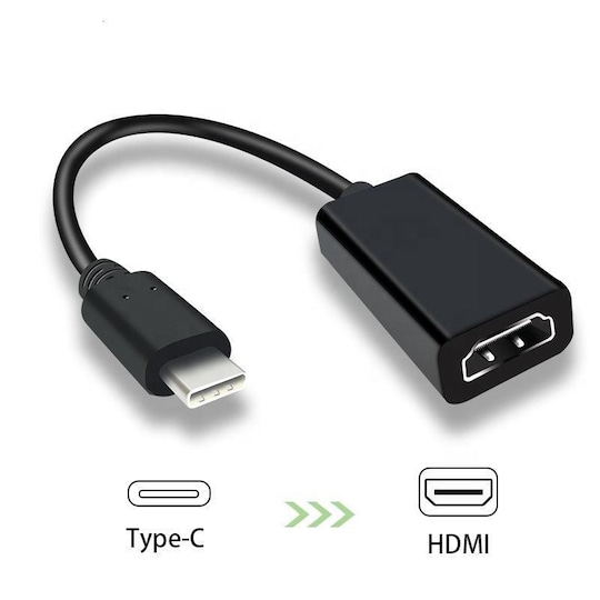 NÖRDIC C USB til HDMI adapter 4K på 30Hz 10cm sort Elgiganten