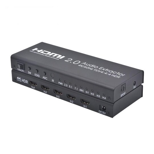 NÖRDIC HDMI Switch 4-1 4K60Hz Ultra HD 4: 4: 4 HDCP2: 2 HDR10 SPDIF og  stereo Dolby DTS HD PS3 / 4/5, Xbox, Apple TV, Chromecast Nintendo switch |  Elgiganten