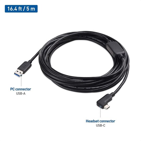 Cable Matters aktivt 7,5 m USB-C til USB-A VR Link-kabel til Oculus Quest 2  USB3.2 Gen1 5 Gbps 3A Super Speed ​​​​VR Link-kabel | Elgiganten