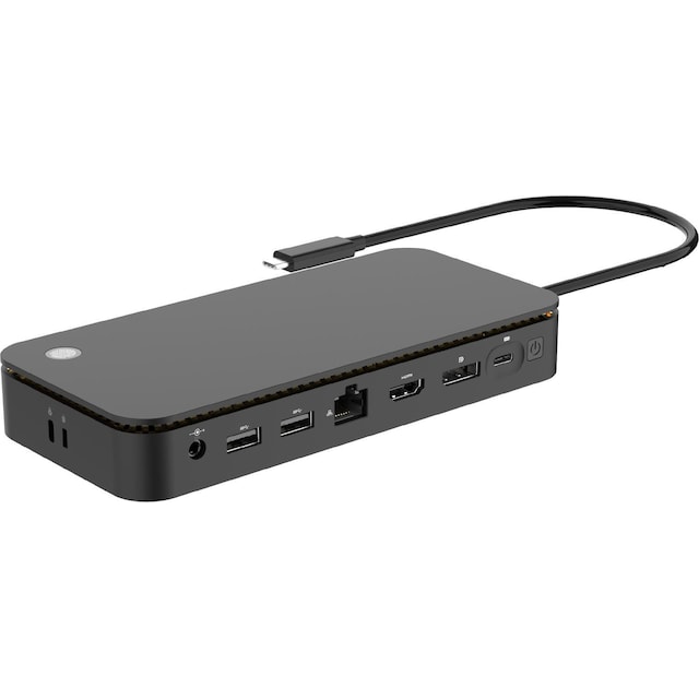 NÖRDIC 1 til 12 USB-C dockingstation med to skærme 1xHDMI 1xDP 2xUSB-C 4xUSB-A 1xPD100W 1xRJ45 1xSD 1xMicroSD slot til Kensington lås Thunderbolt 4