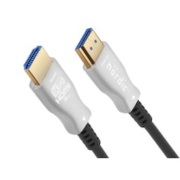 NÖRDIC 40m aktivt AOC optisk fiberkabel HDMI 2.1 8K 60Hz 4K 120Hz 48Gbps Dynamic HDR, eARC, VRR kompatibel med RTX 3080 3090