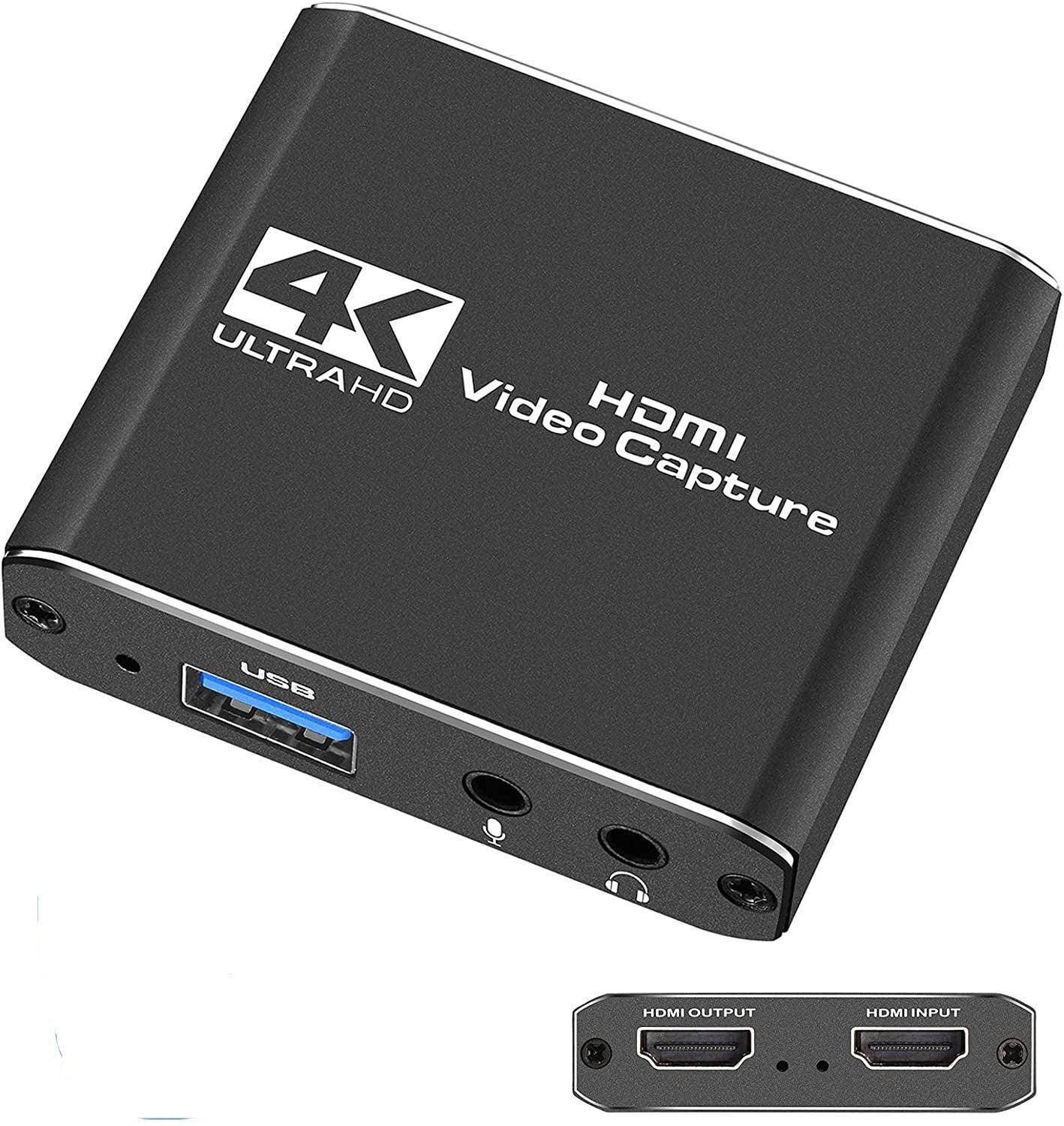 NÖRDIC Videooptagelsesadapter HDMI-udgang 4K 30Hz HDMI med Loop-mikrofon og HDMI Signal | Elgiganten