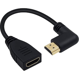 NÖRDIC vinklet HDMI-adapter 8K60Hz 4k120Hz 48Gbps han til hun HDMI2.1 15cm