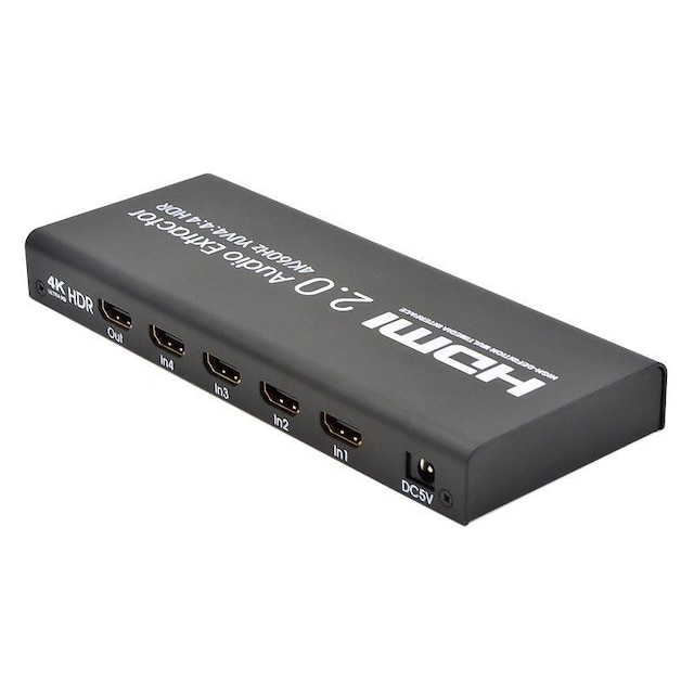 NÖRDIC HDMI Switch 4-1 4K60Hz Ultra HD 4: 4: 4 HDCP2: 2 HDR10 SPDIF og stereo Dolby DTS HD PS3 / 4/5, Xbox, Apple TV, Chromecast Nintendo switch