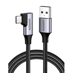 Ugreen vinklet USB C Mand til USB A 3.1 Mand Fast Charge 3a 5Gbps 1m