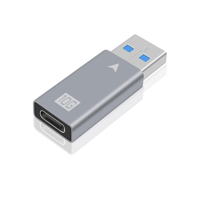 NÖRDIC USB3.2 Gen2 USB-C til USB-A adapter 10Gbps metal