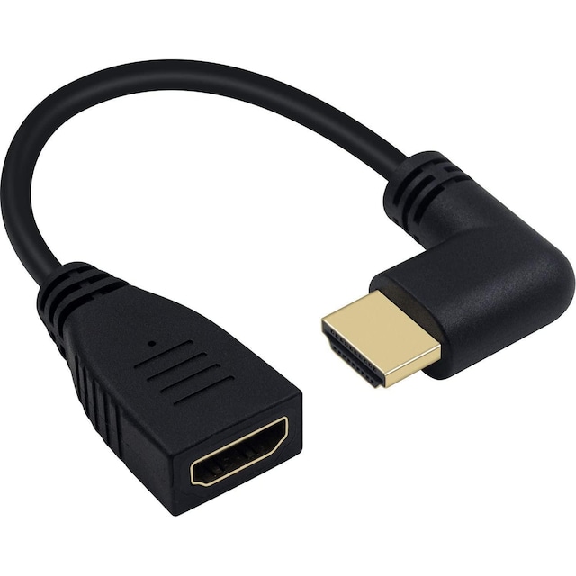 NÖRDIC vinklet HDMI-adapter 8K60Hz 4k120Hz 48Gbps han til hun HDMI2.1 18cm