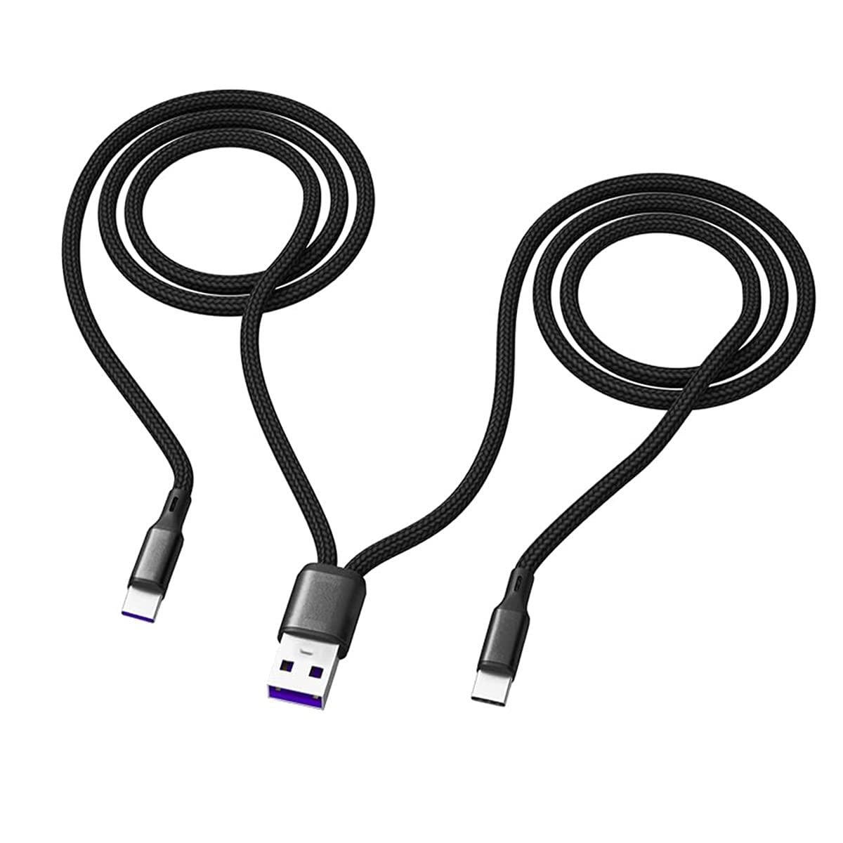 NÖRDIC USB-A ladekabel til to USB-C 1,2m 5A splitterkabel opladning |  Elgiganten