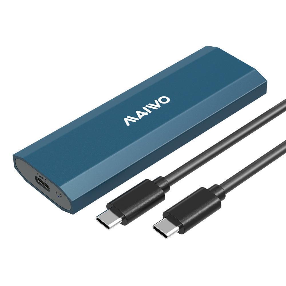 Maiwo K1690 M.2 SATA & NVMe SSD til USB3.2 Gen2 10 Gbps eksternt kabinet design aluminium | Elgiganten