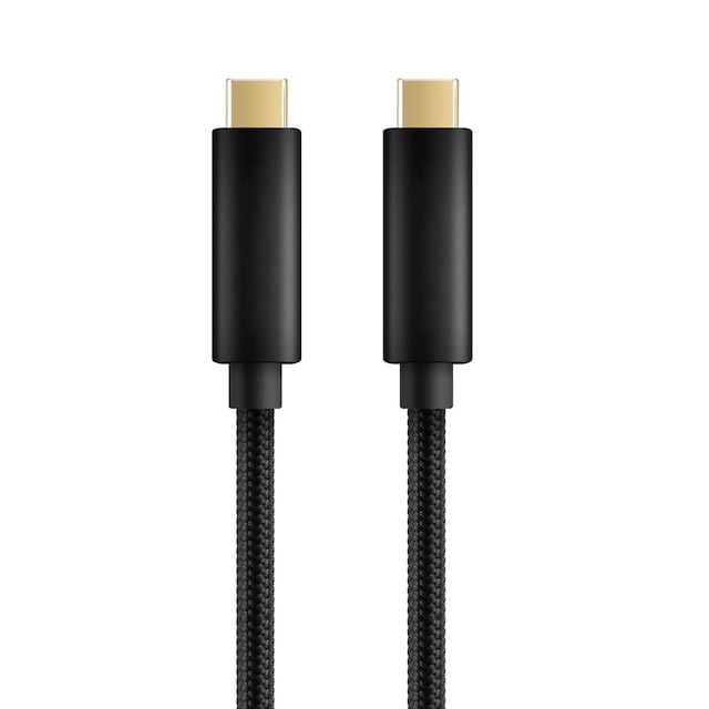 NÖRDIC 2m USB3.2 Gen1 USB-C til C nylonflettet kabel hurtigopladning 3A 5Gbps Strømforsyning PD 60W sort
