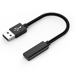 NÖRDIC USB C til OTG USB A Adapter Metal Black 15cm
