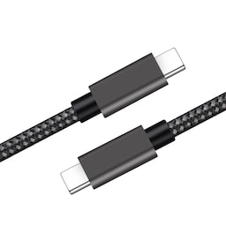 NÖRDIC 1,5m USB C 3.1 til USB C Nylon Flettet Kabel Hurtig opladning 3A Gen1 5Gbps Power Delivery PD 60W