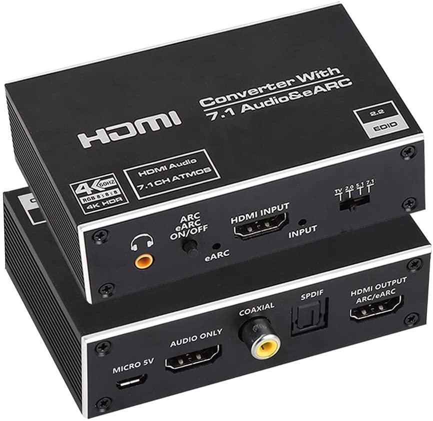 frugter bestikke menneskemængde NÖRDIC HDMI Extractor 4K60Hz HDMI til HDMI + Optisk Toslink + Koaksial +  3,5 mm lyd + 7,1 CH HDMI-understøttelse af eARC / ARC HDR Dolby ATMOS |  Elgiganten