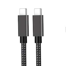 NÖRDIC 1,5m USB C 3.1 til USB C Nylon Braid Cable Hurtig opladning 5a Gen2 10Gbps Power Delivery PD 100W med Emarker