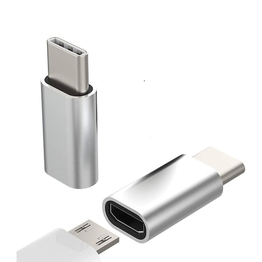 NÖRDIC Adapter Micro USB til USB C Metal Sort | Elgiganten